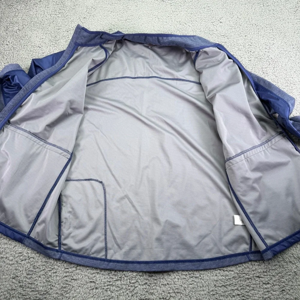 Rhone Jacket Men's XL Blue Grey Heather Tech Hybrid Full Zip Track Athletic
